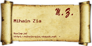 Mihain Zia névjegykártya